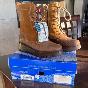 Bos. & Co. High quality Saddle leather/suede/Tweed & Wool lining ladies boot!